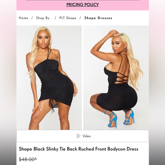 NWT PLT dress , ruched front , bodycon - Picture 1 of 2